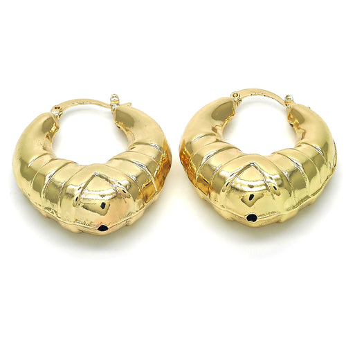 Hollow Light Weight Bamboo Hoops in Gold Layered, Hollow  Bamboo Design, Polished Finish, Gold Tone