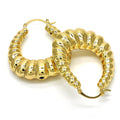 Hollow Light Weight Bamboo Hoops in Gold Layered, Hollow  Bamboo Design, Polished Finish, Gold Tone