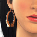 Hollow Light Weight Bamboo Hoops in Gold Layered, Hollow  Bamboo Design, Polished Finish, Gold Tone