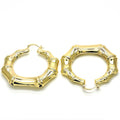 Hollow Light Weight Bamboo Hoops in Gold Layered, Hollow  Bamboo Design, Polished Finish, Gold Tone