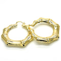 Hollow Light Weight Bamboo Hoops in Gold Layered, Hollow  Bamboo Design, Polished Finish, Gold Tone