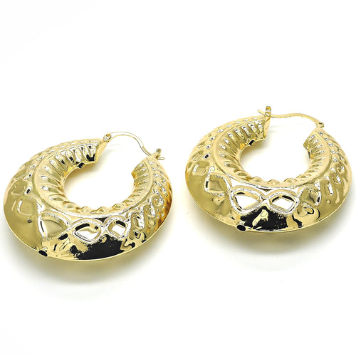 Hollow Light Weight Bamboo Hoops in Gold Layered, Hollow  Bamboo Design, Polished Finish, Gold Tone