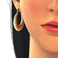 Hollow Light Weight Bamboo Hoops in Gold Layered, Hollow  Bamboo Design, Polished Finish, Gold Tone