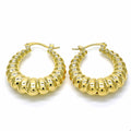 Hollow Light Weight Bamboo Hoops in Gold Layered, Hollow  Bamboo Design, Polished Finish, Gold Tone