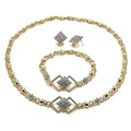 Gold Layered 06.372.0010 Necklace, Bracelet and Earring, Hugs and Kisses Polished Finish, Design, Golden Tone with White Crystal, Polished Finish, Golden Tone