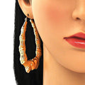 Hollow Light Weight Bamboo Hoops in Gold Layered, Hollow  Bamboo Design, Polished Finish, Gold Tone