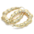 Hollow Light Weight Bamboo Hoops in Gold Layered, Hollow  Bamboo Design, Polished Finish, Gold Tone