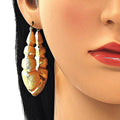 Hollow Light Weight Bamboo Hoops in Gold Layered, Hollow  Bamboo Design, Polished and Brushed Finish, Gold Tone