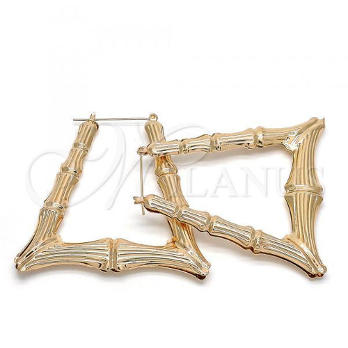 Gold Layered 02.359.0002.70 Extra Large Hoop, Bamboo Design, Polished Finish, Golden Tone