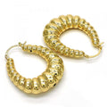 Hollow Light Weight Bamboo Hoops in Gold Layered, Hollow  Bamboo Design, Polished Finish, Gold Tone